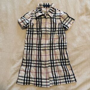 Burberry Kids Beige Check Polo Dress
